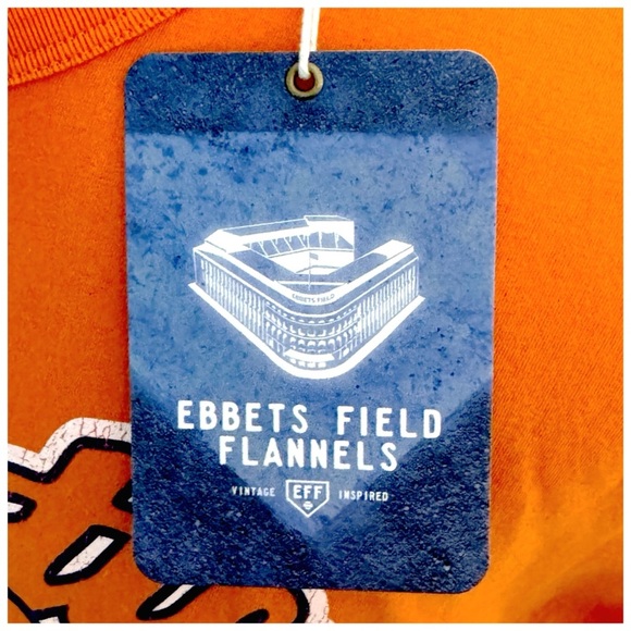 Ebbets Field Flannels Orange Short Sleeve Tee Orioles Design - Picture 10 of 11